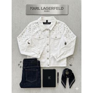 Karl Lagerfeld Paris Studded Denim Jacket – NWT